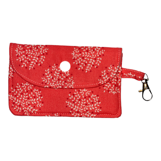 Keychain Wallet - Floral Coral