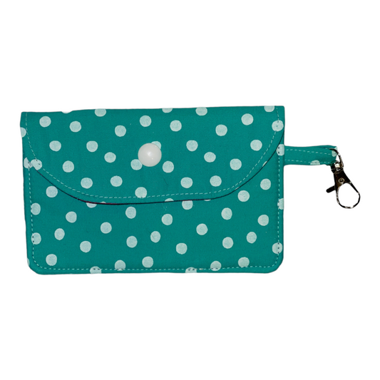 Keychain Wallet - Dots on Turquoise