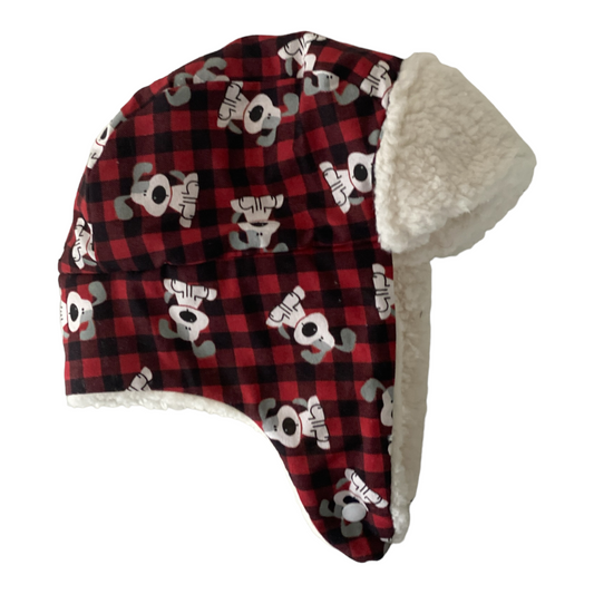 Trapper Hat - Plaid Dogs (SMALL)