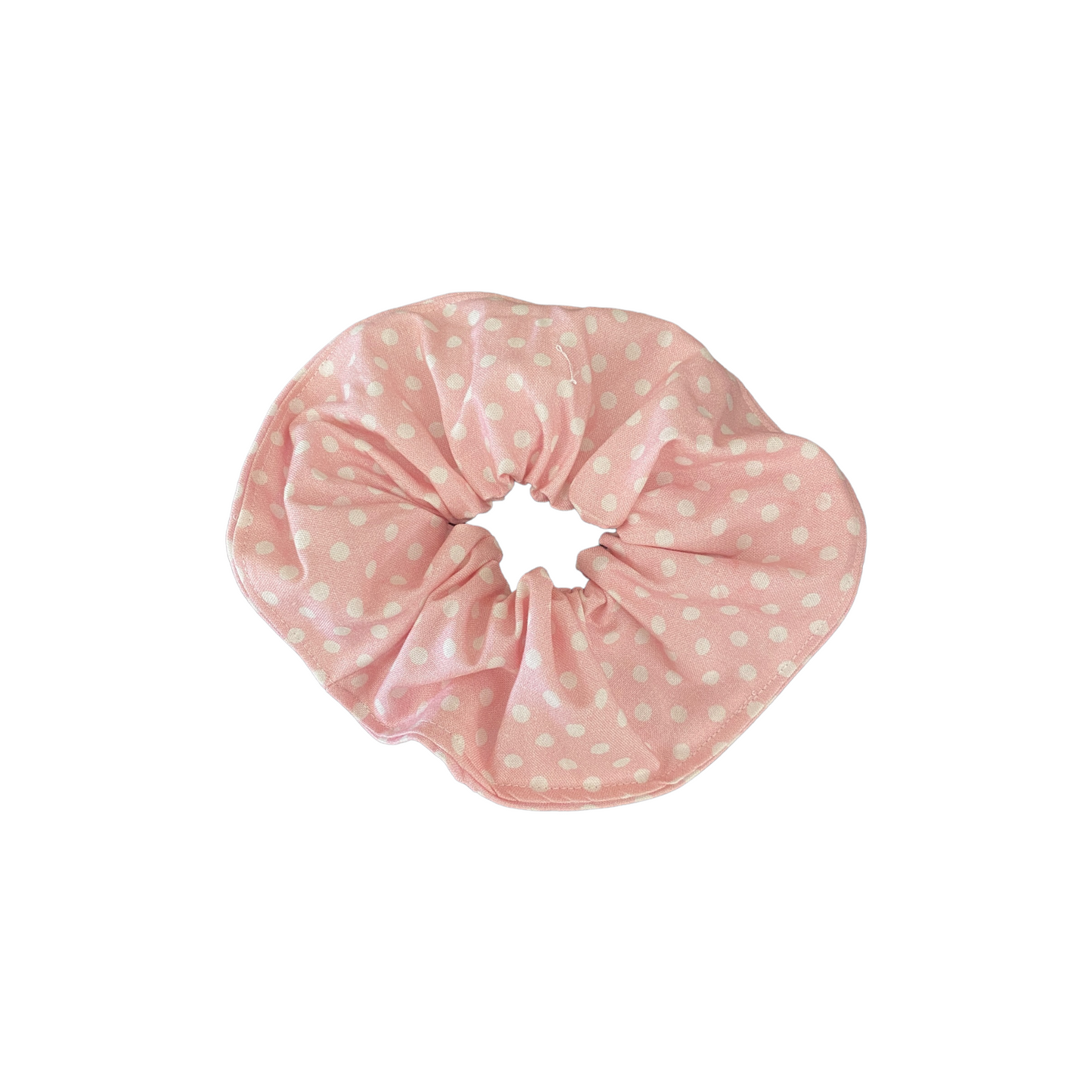 Scrunchies - White Dots on Pink